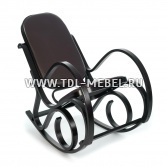 Кресло качалка Венге/ кожзам темно-коричневый