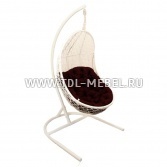  Кресло подвесное ВЕГА, цвет белый, подушка – бордовый