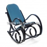 Кресло качалка Венге/ткань голубая